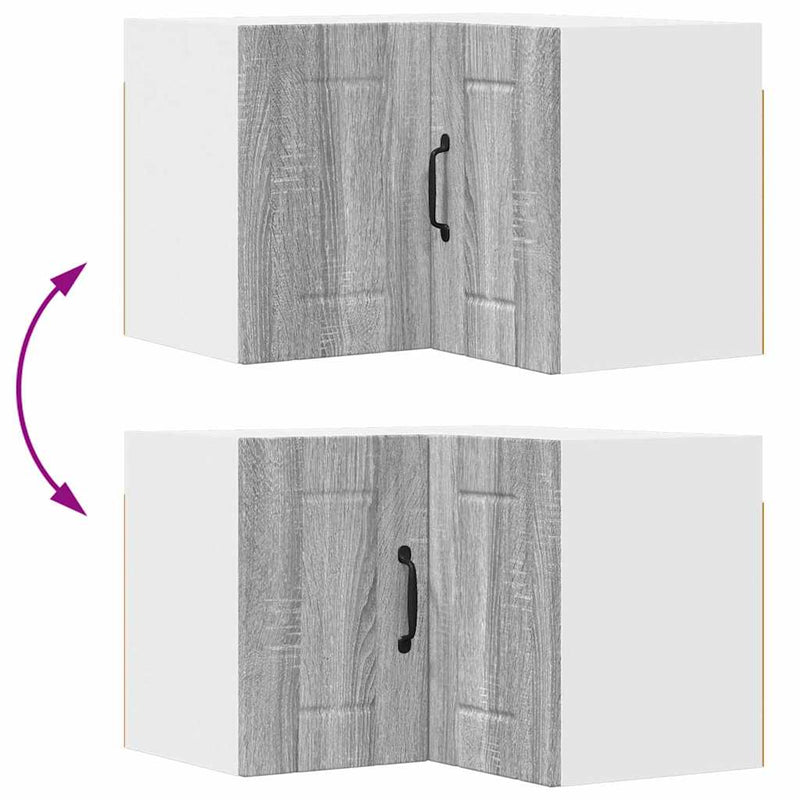vidaXL Konyhaszekrény polcokkal Szürke Sonoma 57 x 57 x 40 cm Faanyag
