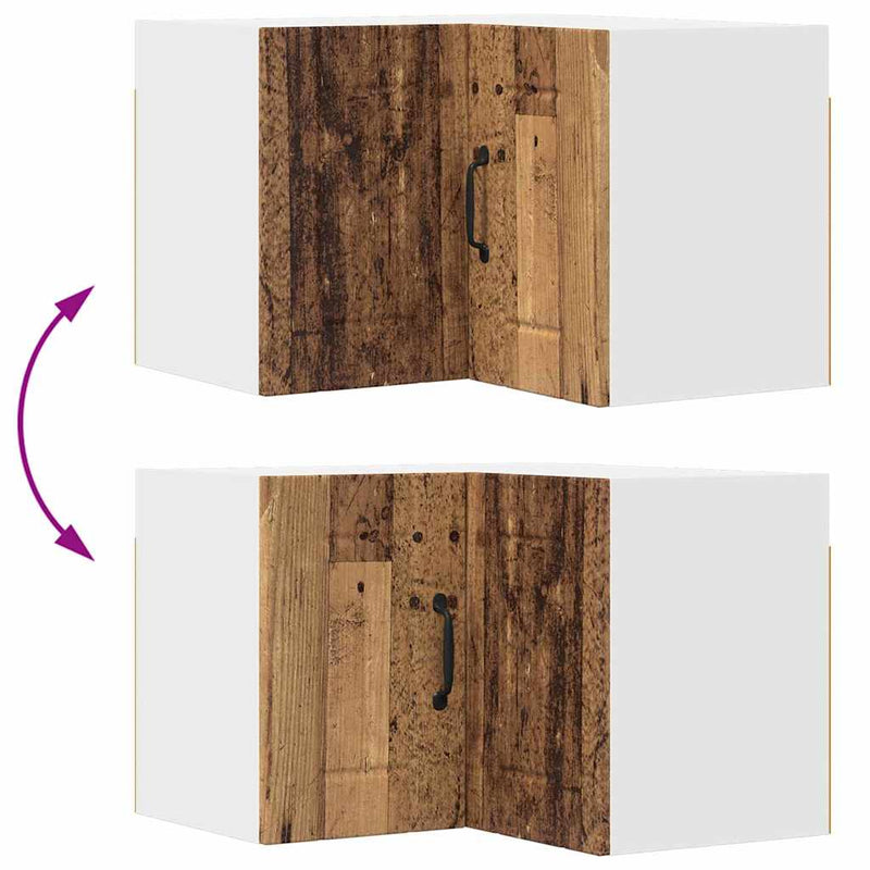 vidaXL Konyhaszekrény polcokkal Öreg fa 57 x 57 x 40 cm Faanyag