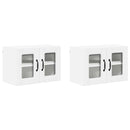 vidaXL Fali üveges szekrény LUCCA 2 pcs Fehér 60 x 31 x 40 cm