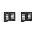 vidaXL Fali üveges szekrény LUCCA 2 pcs Fekete 60 x 31 x 40 cm