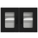 vidaXL Konyhaszekrény polcokkal 2 pcs Fekete 60 x 31 x 40 cm Faanyag