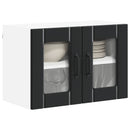 vidaXL Fali üveges szekrény LUCCA 2 pcs Fekete 60 x 31 x 40 cm