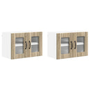 vidaXL Fali üveges szekrény LUCCA 2 pcs Sonoma Tölgy 60 x 31 x 40 cm
