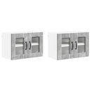 vidaXL Fali üveges szekrény LUCCA 2 pcs Betonszürke 60 x 31 x 40 cm