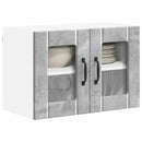 vidaXL Fali üveges szekrény LUCCA 2 pcs Betonszürke 60 x 31 x 40 cm