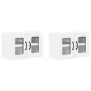 vidaXL Fali üveges szekrény LUCCA 2 pcs Magasfényű Fehér