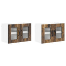 vidaXL Fali üveges szekrény LUCCA 2 pcs Füstös Tölgy 60 x 31 x 40 cm