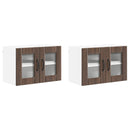 vidaXL Fali üveges szekrény LUCCA 2 pcs Barna Tölgy 60 x 31 x 40 cm