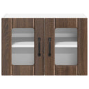 vidaXL Fali üveges szekrény LUCCA 2 pcs Barna Tölgy 60 x 31 x 40 cm