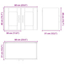 vidaXL Fali üveges szekrény LUCCA Antik Fa 60 x 31 x 40 cm Szerelt Fa