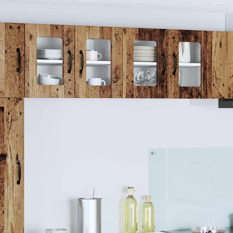 vidaXL Konyhaszekrény polcokkal 2 pcs Öreg fa 60 x 31 x 40 cm Faanyag