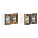 vidaXL Fali üveges szekrény LUCCA 2 pcs Antik Fa 60 x 31 x 40 cm