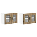 vidaXL Fali üveges szekrény LUCCA 2 pcs Kézműves Tölgy 60 x 31 x 40 cm