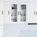 vidaXL Fali üveges szekrény LUCCA 2 pcs Fehér 40 x 31 x 80 cm