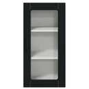 vidaXL Fali üveges szekrény LUCCA Fekete 40 x 31 x 80 cm Szerelt Fa