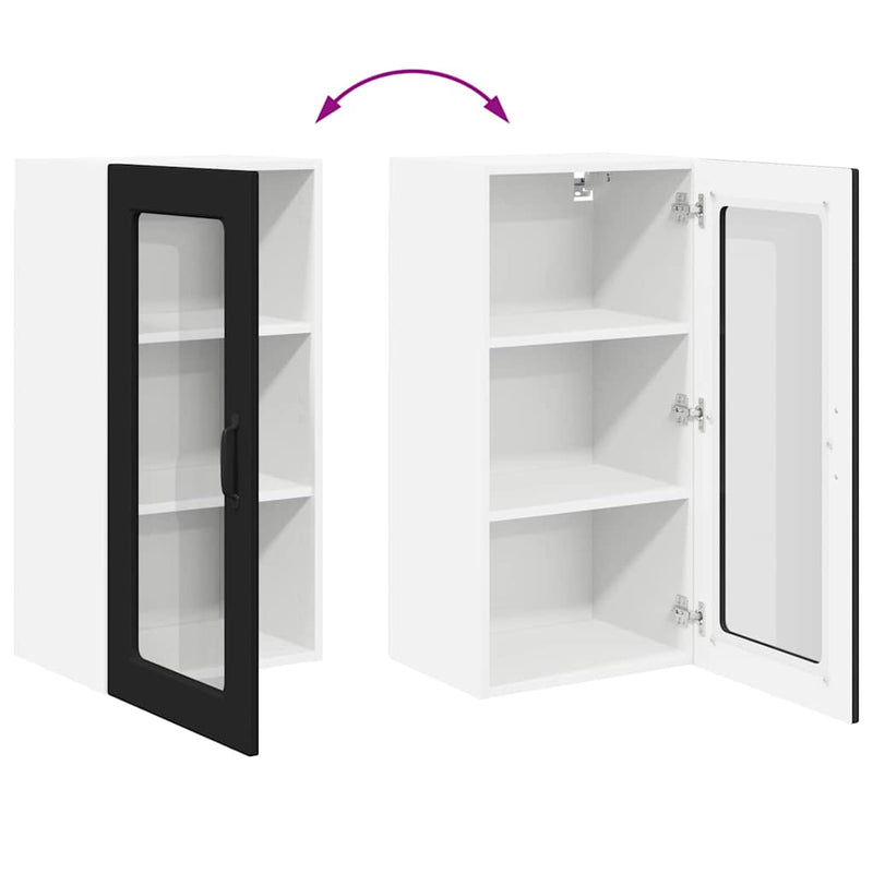 vidaXL Konyhaszekrény polcokkal Fekete 40 x 31 x 80 cm Faanyag