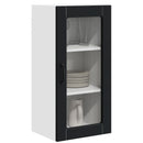 vidaXL Fali üveges szekrény LUCCA Fekete 40 x 31 x 80 cm Szerelt Fa
