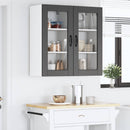 vidaXL Fali üveges szekrény LUCCA 2 pcs Fekete 40 x 31 x 80 cm
