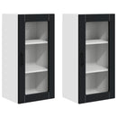 vidaXL Fali üveges szekrény LUCCA 2 pcs Fekete 40 x 31 x 80 cm