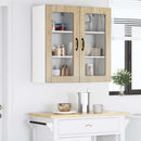 vidaXL Fali üveges szekrény LUCCA 2 pcs Sonoma Tölgy 40 x 31 x 80 cm