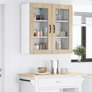 vidaXL Fali üveges szekrény LUCCA 2 pcs Sonoma Tölgy 40 x 31 x 80 cm