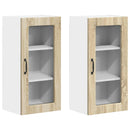 vidaXL Fali üveges szekrény LUCCA 2 pcs Sonoma Tölgy 40 x 31 x 80 cm