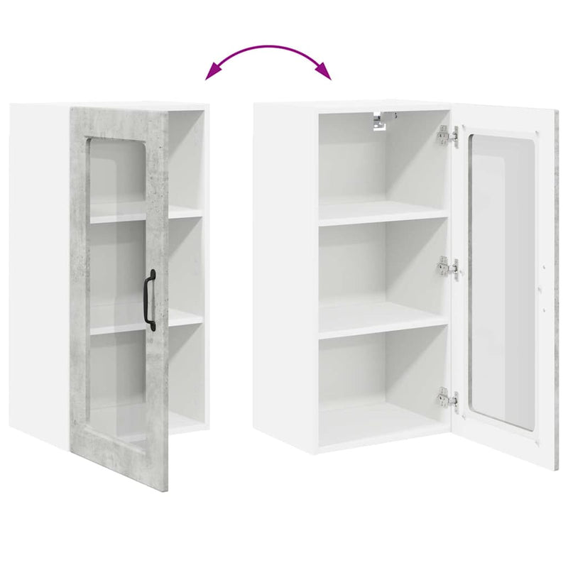 vidaXL Konyhaszekrény polcokkal Beton Szürke 40 x 31 x 80 cm Faanyag