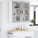 vidaXL Fali üveges szekrény LUCCA 2 pcs Betonszürke 40 x 31 x 80 cm
