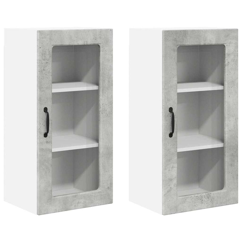 vidaXL Konyhaszekrény 2 pcs Beton Szürke 40 x 31 x 80 cm Faanyag
