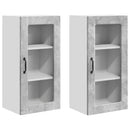 vidaXL Fali üveges szekrény LUCCA 2 pcs Betonszürke 40 x 31 x 80 cm