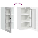 vidaXL Fali üveges szekrény LUCCA 2 pcs Betonszürke 40 x 31 x 80 cm