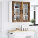 vidaXL Fali üveges szekrény LUCCA 2 pcs Füstös Tölgy 40 x 31 x 80 cm