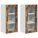 vidaXL Fali üveges szekrény LUCCA 2 pcs Füstös Tölgy 40 x 31 x 80 cm