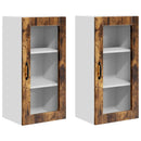 vidaXL Fali üveges szekrény LUCCA 2 pcs Füstös Tölgy 40 x 31 x 80 cm