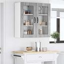 vidaXL Fali üveges szekrény LUCCA 2 pcs Szürke Sonoma 40 x 31 x 80 cm