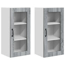 vidaXL Fali üveges szekrény LUCCA 2 pcs Szürke Sonoma 40 x 31 x 80 cm