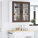 vidaXL Fali üveges szekrény LUCCA 2 pcs Barna Tölgy 40 x 31 x 80 cm