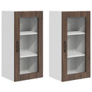 vidaXL Fali üveges szekrény LUCCA 2 pcs Barna Tölgy 40 x 31 x 80 cm