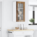 vidaXL Fali üveges szekrény LUCCA Antik Fa 40 x 31 x 80 cm Szerelt Fa