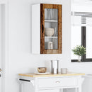 vidaXL Fali üveges szekrény LUCCA Antik Fa 40 x 31 x 80 cm Szerelt Fa