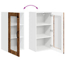 vidaXL Fali üveges szekrény LUCCA Antik Fa 40 x 31 x 80 cm Szerelt Fa