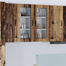 vidaXL Fali üveges szekrény LUCCA 2 pcs Antik Fa 40 x 31 x 80 cm