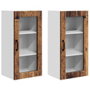 vidaXL Fali üveges szekrény LUCCA 2 pcs Antik Fa 40 x 31 x 80 cm