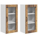 vidaXL Fali üveges szekrény LUCCA 2 pcs Antik Fa 40 x 31 x 80 cm