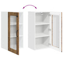 vidaXL Fali üveges szekrény LUCCA 2 pcs Antik Fa 40 x 31 x 80 cm