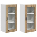 vidaXL Fali üveges szekrény LUCCA 2 pcs Kézműves Tölgy 40 x 31 x 80 cm