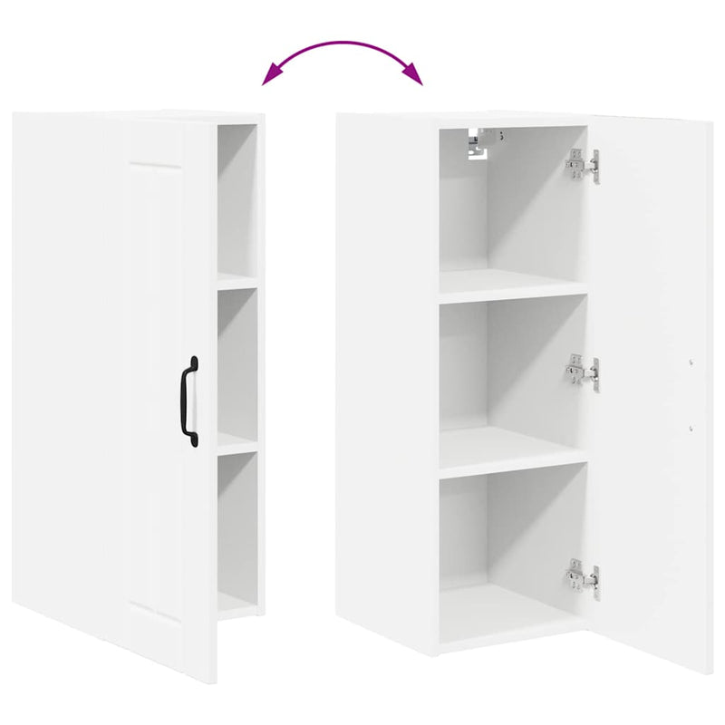 vidaXL Fali konyhaszekrény polcokkal Fehér 30 x 31 x 80 cm Faanyag