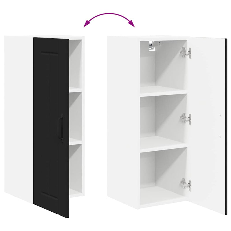 vidaXL Konyhaszekrény polcokkal Fekete 30 x 31 x 80 cm Faanyag