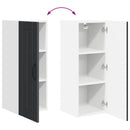 vidaXL Mosogatógép panel Lucca Fekete 30 x 31 x 80 cm Szerelt Fa