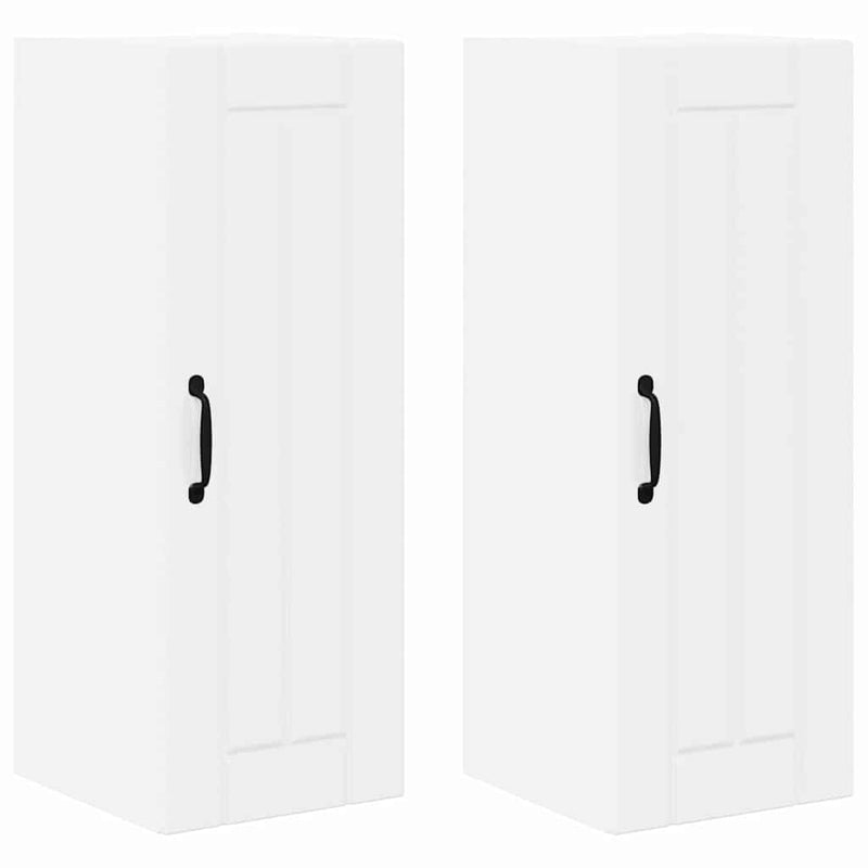 vidaXL Konyhaszekrény 2 pcs Magas Fényű Fehér 30 x 31 x 80 cm Faanyag